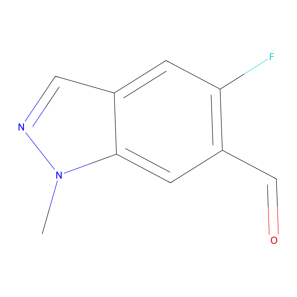 5-Fluoro-1-methyl-1H-indazole-6-carbaldehyde molecular structure, CAS 1286734-88-0