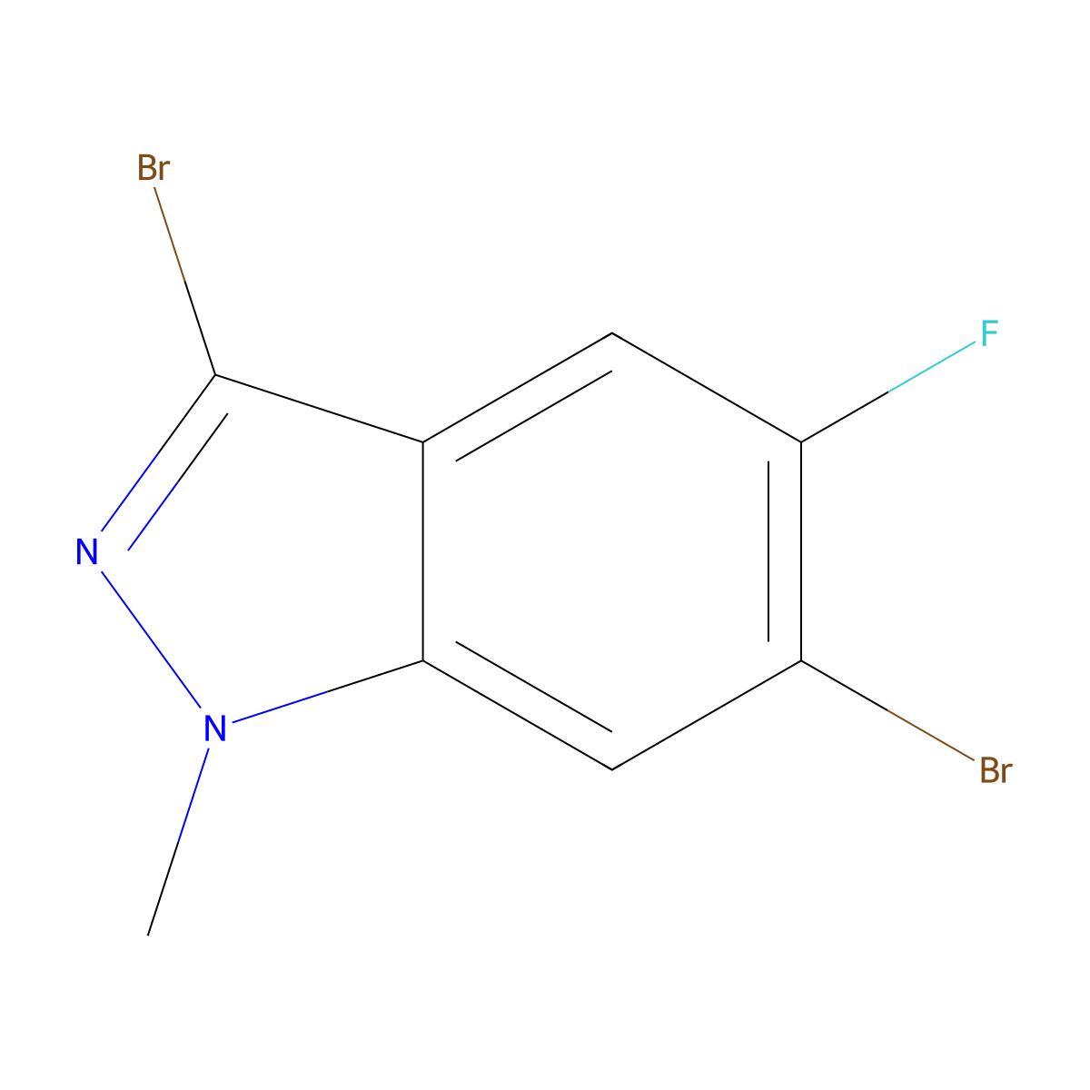 3,6-Dibromo-5-fluoro-1-methyl-1H-indazole molecular structure, CAS 1286734-91-5