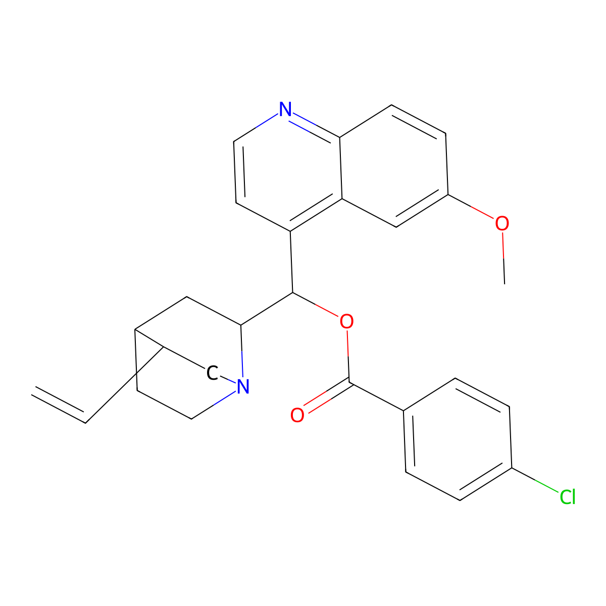 6'-Methoxycinchonan-9-yl 4-chlorobenzoate molecular structure, CAS 1286734-92-6