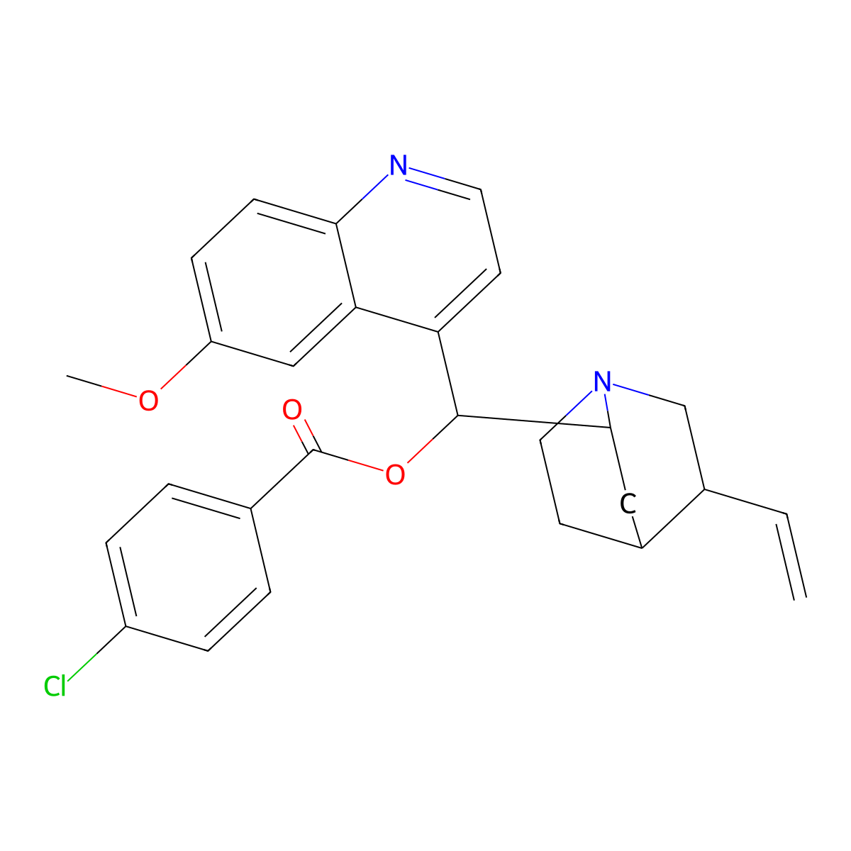 6'-Methoxycinchonan-9-yl 4-chlorobenzoate molecular structure, CAS 1286734-92-6