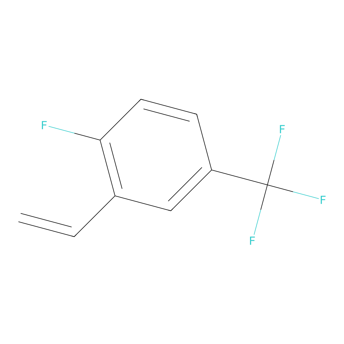 2-Fluoro-5-(trifluoromethyl)styrene molecular structure, CAS 1286734-95-9