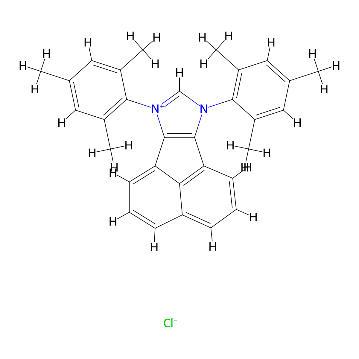 7,9-Dimesityl-7H-acenaphtho[1,2-d]imidazol-9-ium chloride molecular structure, CAS 1286737-75-4
