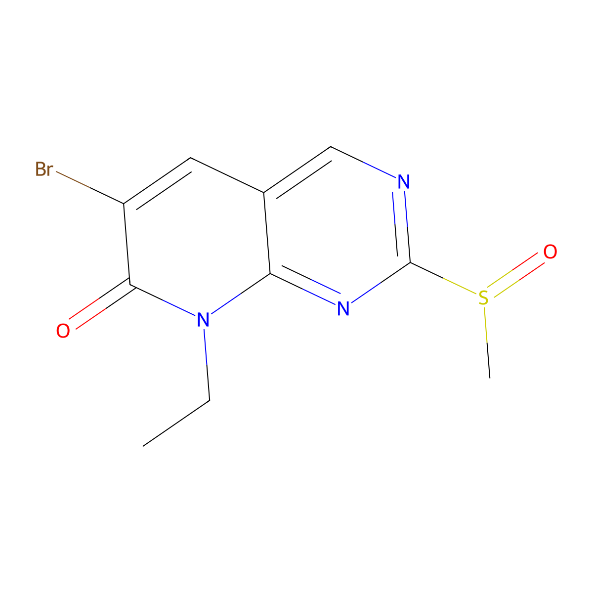 6-Bromo-8-ethyl-2-methylsulfinylpyrido[2,3-d]pyrimidin-7-one molecular structure, CAS 1286738-62-2