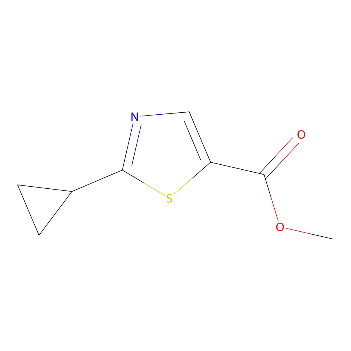 Methyl 2-cyclopropylthiazole-5-carboxylate molecular structure, CAS 1286744-61-3