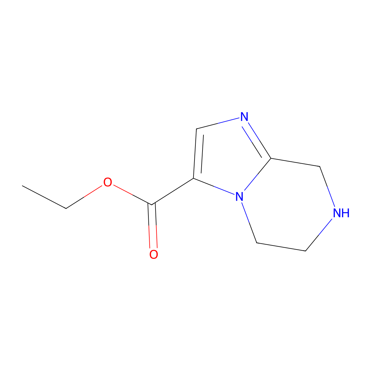 Ethyl 5,6,7,8-tetrahydroimidazo[1,2-a]pyrazine-3-carboxylate molecular structure, CAS 1286753-85-2