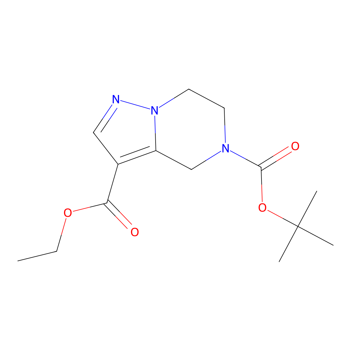 5-tert-butyl 3-ethyl 4H,5H,6H,7H-pyrazolo[1,5-a]pyrazine-3,5-dicarboxylate molecular structure, CAS 1286753-88-5