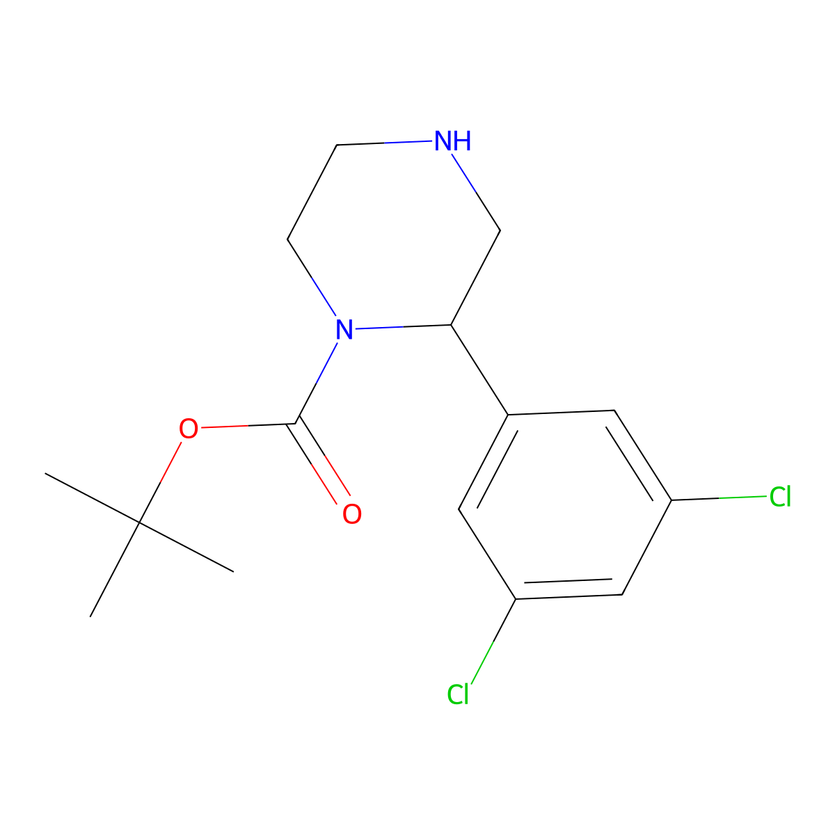 1-N-Boc-2-(3,5-dichlorophenyl)piperazine molecular structure, CAS 1286754-03-7