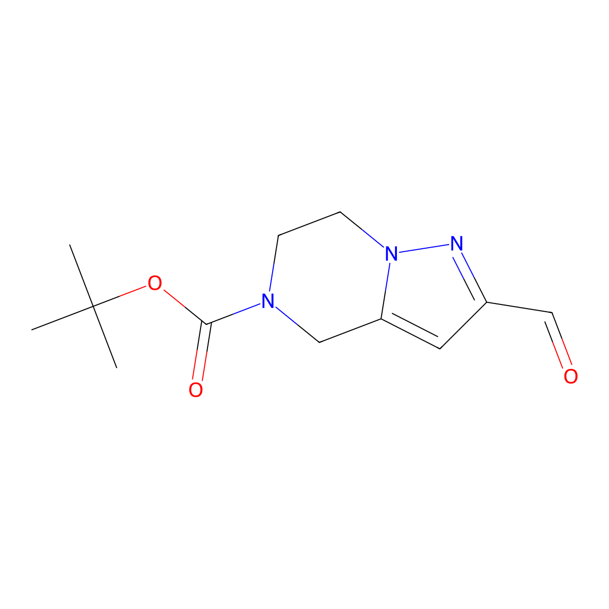 tert-Butyl 2-formyl-6,7-dihydropyrazolo[1,5-a]pyrazine-5(4H)-carboxylate molecular structure, CAS 1286754-11-7