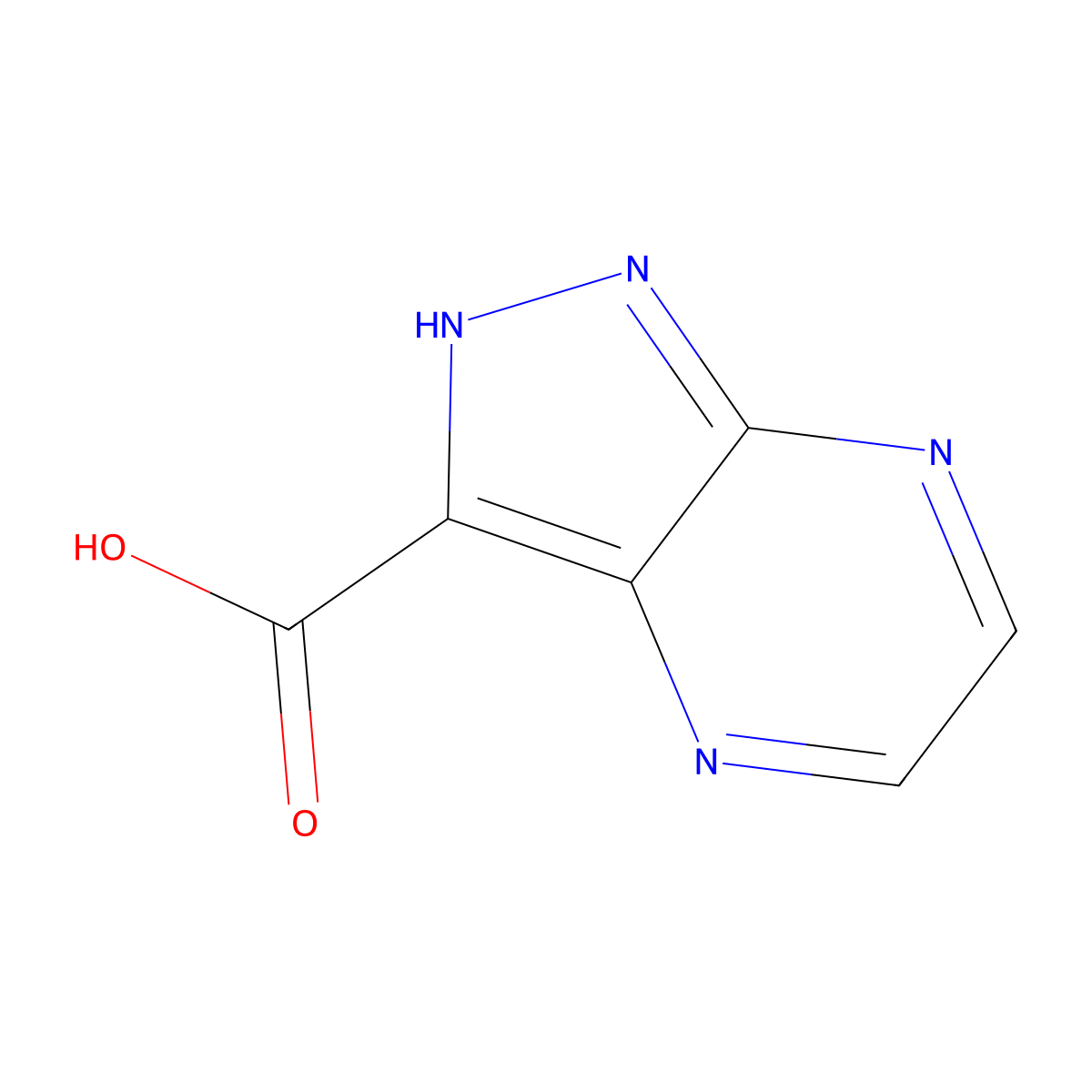 1H-Pyrazolo[3,4-b]pyrazine-3-carboxylic acid molecular structure, CAS 1286754-47-9