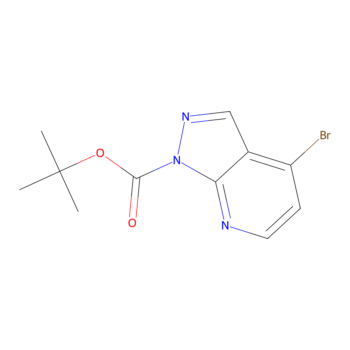 tert-Butyl 4-bromo-1H-pyrazolo[3,4-b]pyridine-1-carboxylate molecular structure, CAS 1286754-61-7