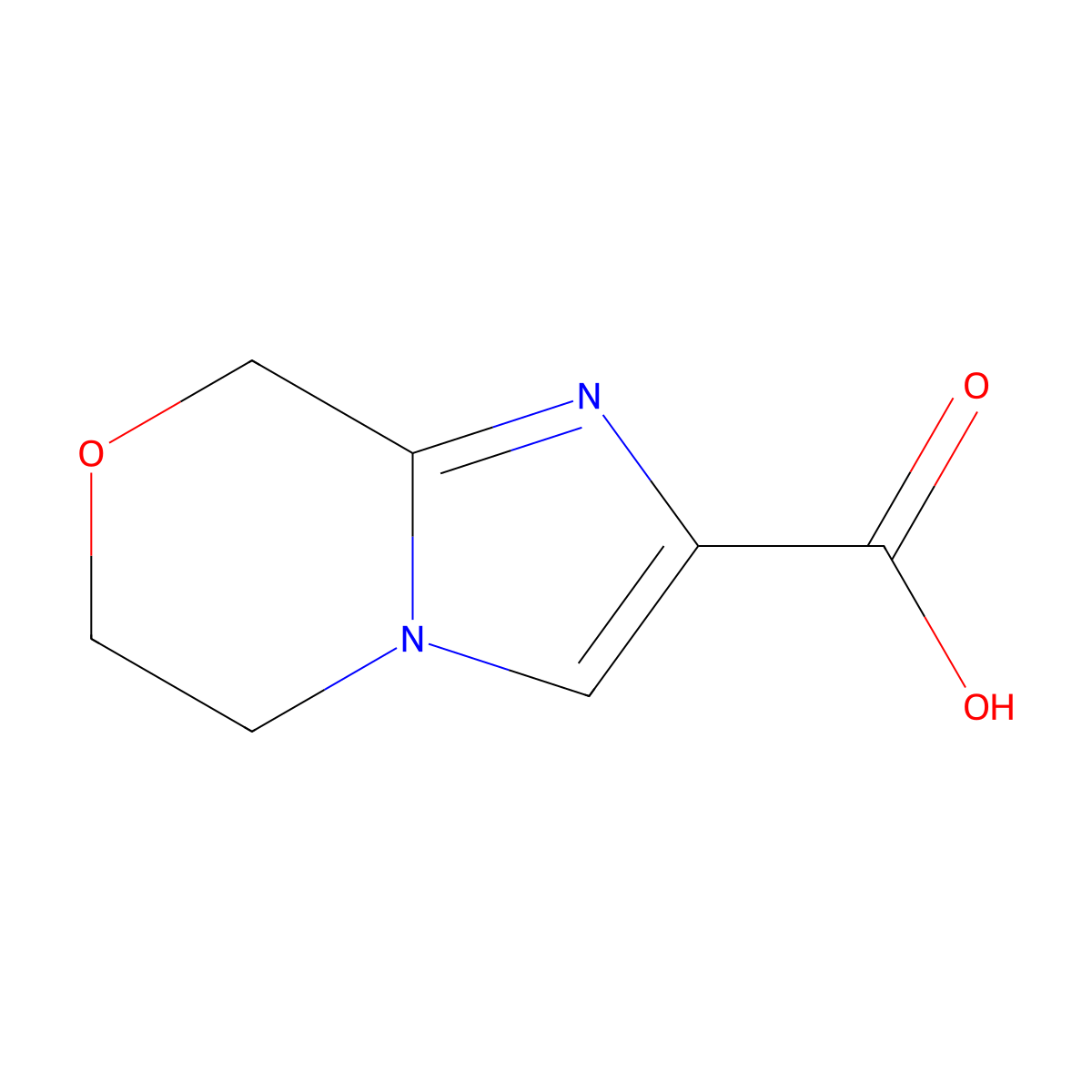5H,6H,8H-Imidazo[2,1-c][1,4]oxazine-2-carboxylic acid molecular structure, CAS 1286754-72-0