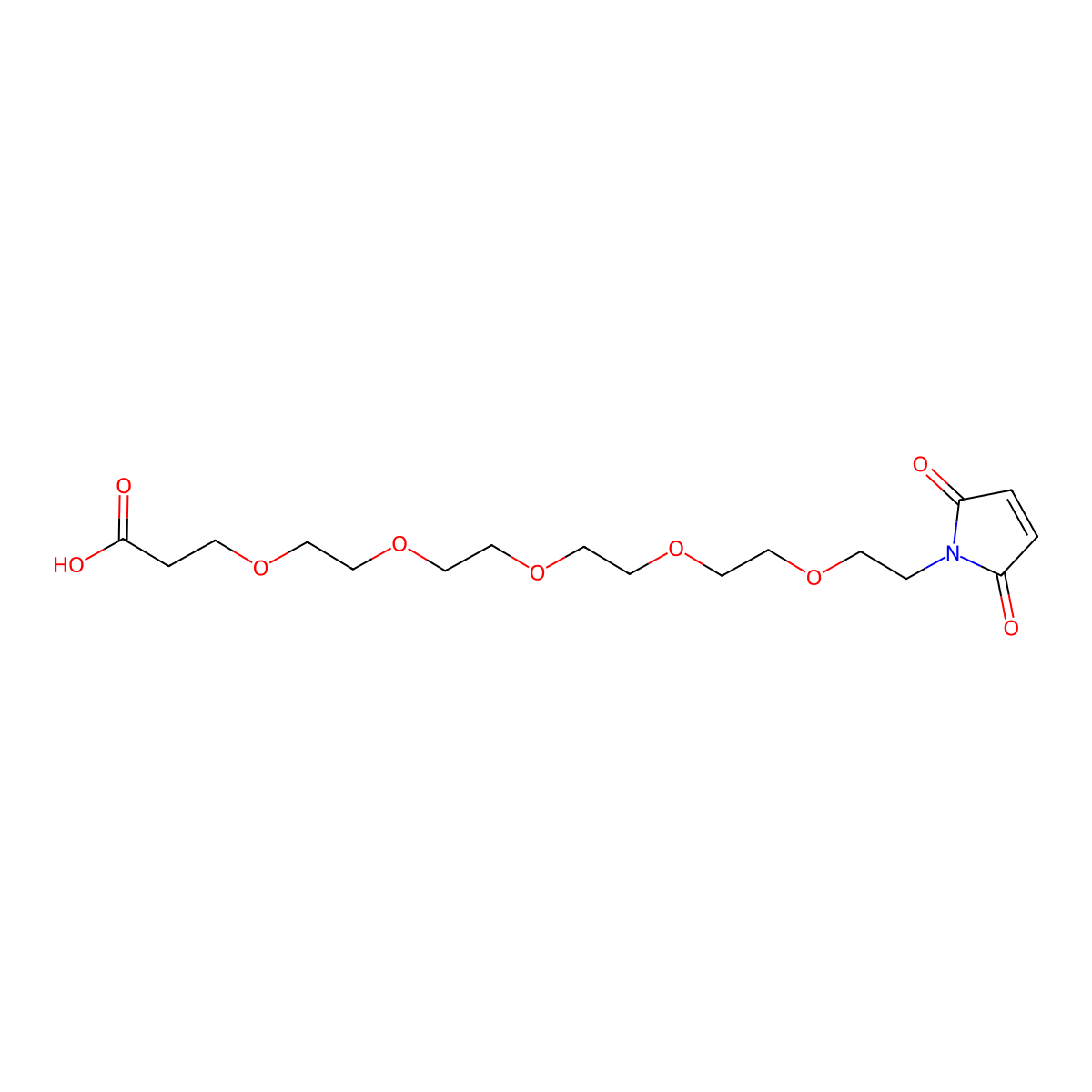 Mal-PEG5-acid molecular structure, CAS 1286755-26-7