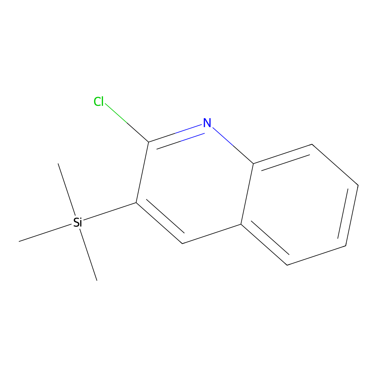 2-Chloro-3-(trimethylsilyl)quinoline molecular structure, CAS 128676-80-2