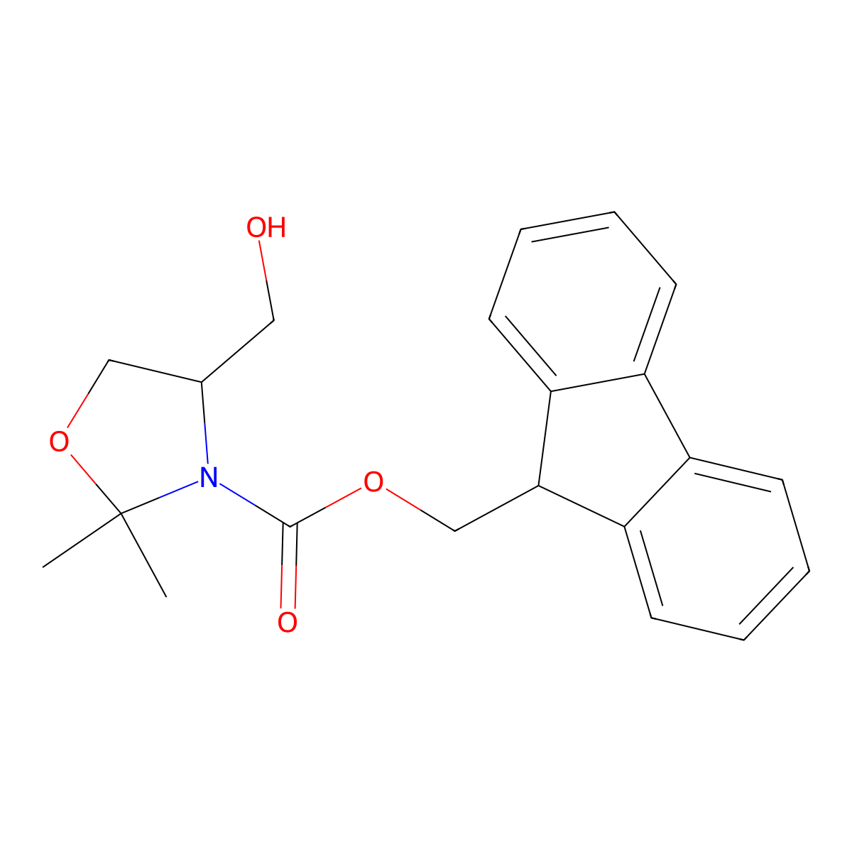 (4R)-2,2-Dimethyl-3-N-Fmoc-4-(hydroxymethyl)oxazolidine molecular structure, CAS 1286768-25-9