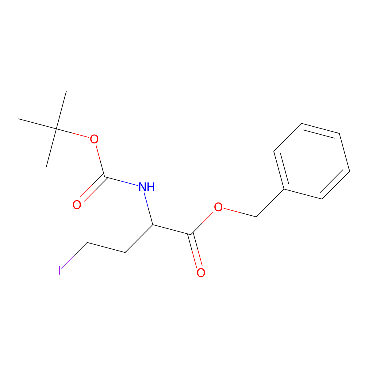 (R)-2-(Boc-amino)-4-iodobutanoic acid benzyl ester molecular structure, CAS 1286768-64-6
