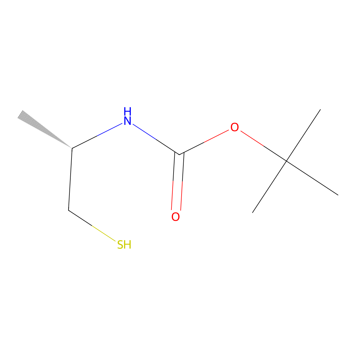 tert-butyl N-((2S)-1-sulfanylpropan-2-yl)carbamate molecular structure, CAS 1286768-71-5
