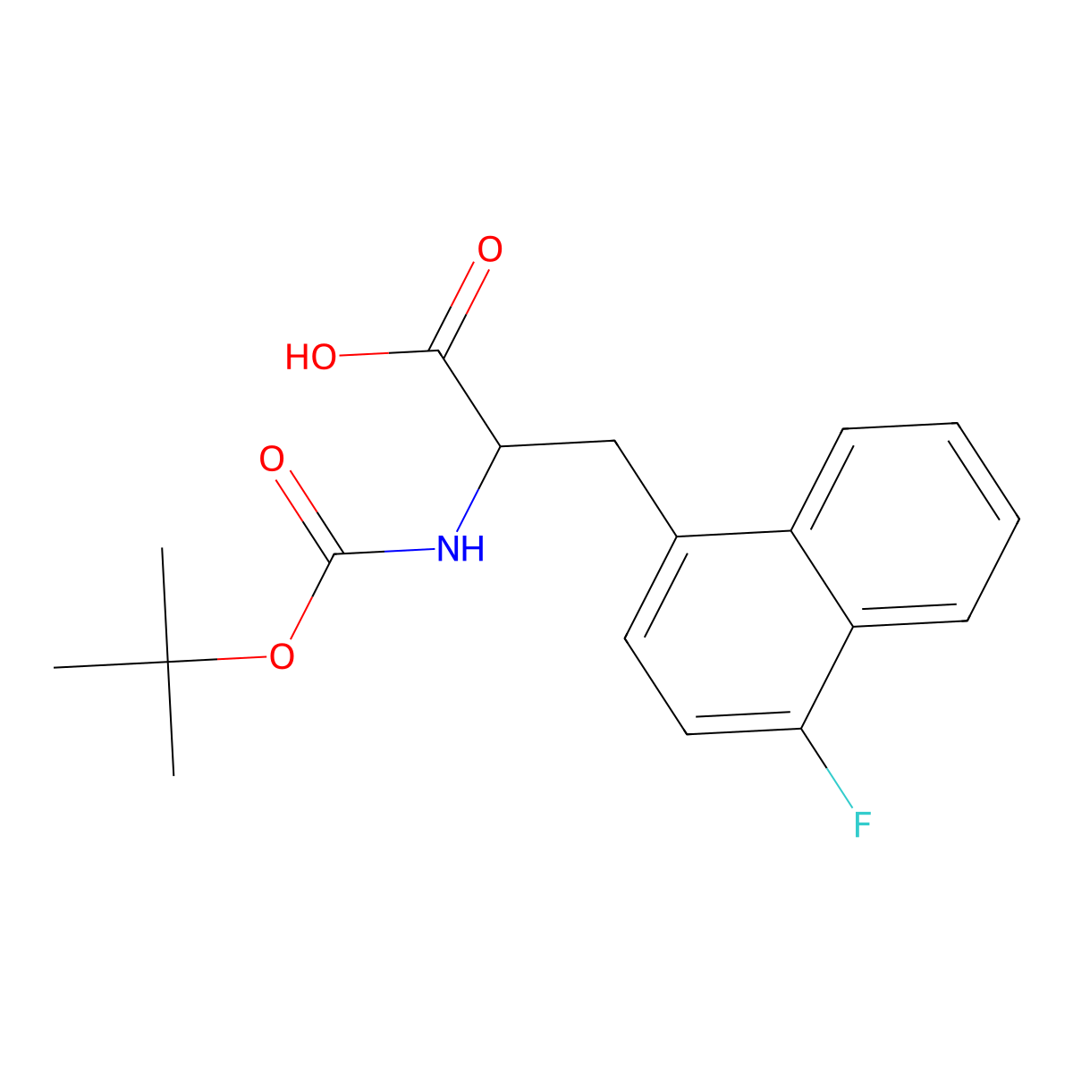 (2S)-2-{[(tert-butoxy)carbonyl]amino}-3-(4-fluoronaphthalen-1-yl)propanoic acid molecular structure, CAS 1286768-84-0