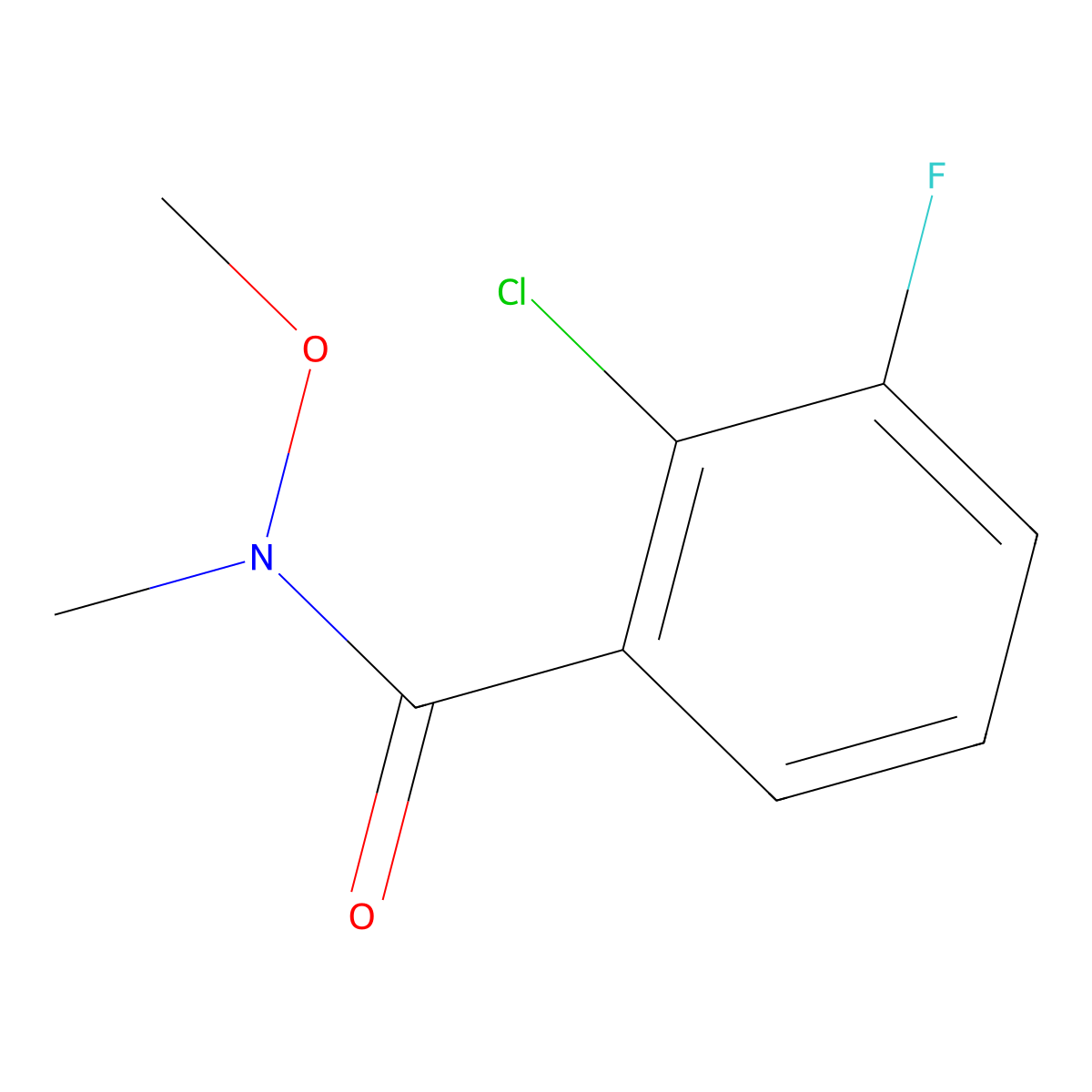 2-chloro-3-fluoro-N-methoxy-N-methylbenzamide molecular structure, CAS 1286776-24-6
