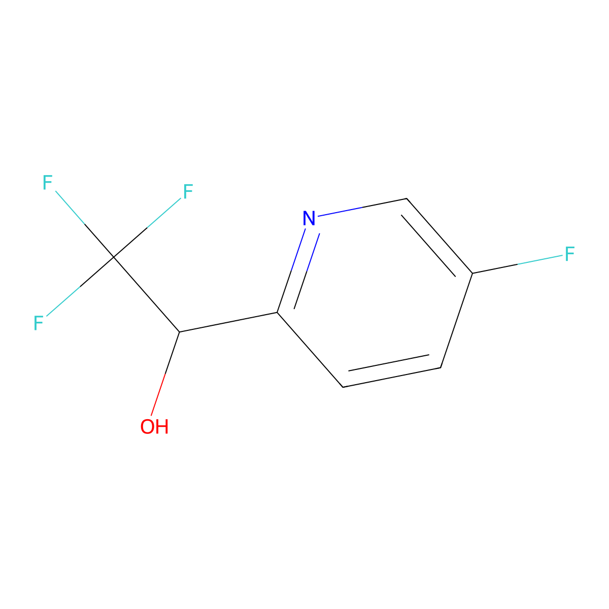 2,2,2-Trifluoro-1-(5-fluoropyridin-2-yl)ethan-1-ol molecular structure, CAS 1286776-46-2