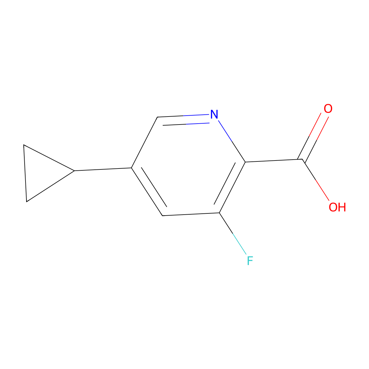 5-Cyclopropyl-3-fluoropyridine-2-carboxylic acid molecular structure, CAS 1286776-52-0