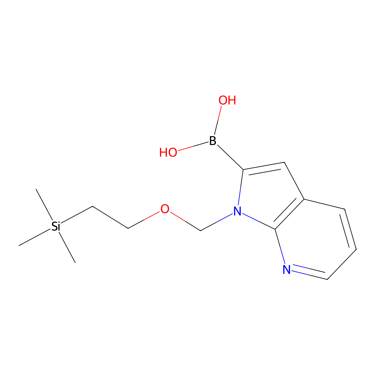 (1-((2-(Trimethylsilyl)ethoxy)methyl)-1H-pyrrolo[2,3-b]pyridin-2-yl)boronic acid molecular structure, CAS 1286776-82-6