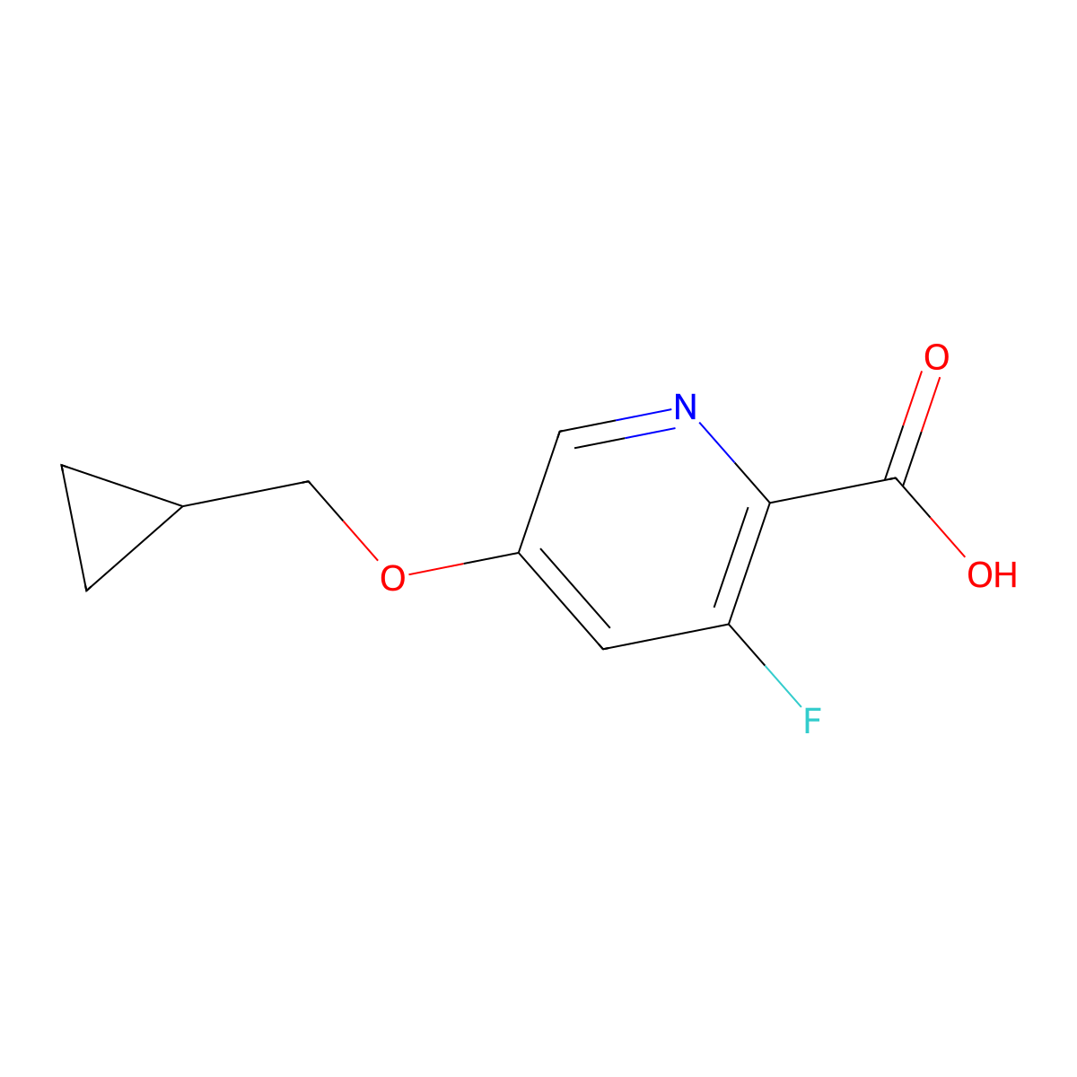 5-(Cyclopropylmethoxy)-3-fluoropyridine-2-carboxylic acid molecular structure, CAS 1286777-05-6