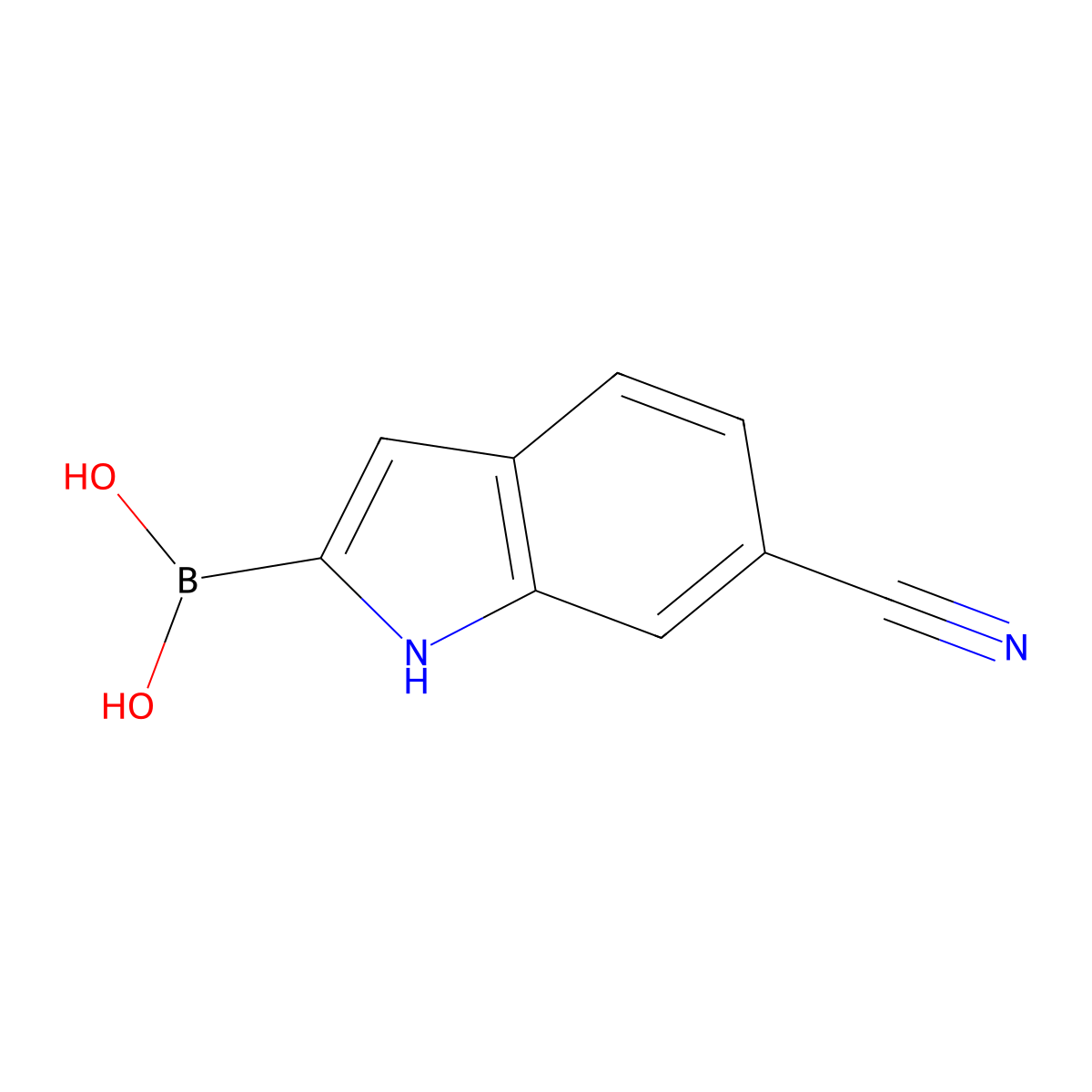 6-Cyano-1H-indole-2-boronic acid molecular structure, CAS 1286777-08-9