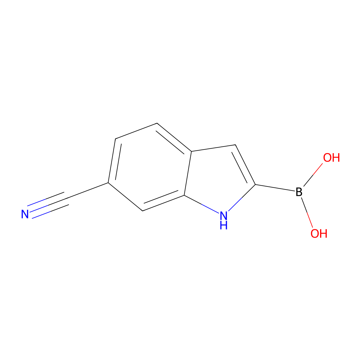 6-Cyano-1H-indole-2-boronic acid molecular structure, CAS 1286777-08-9