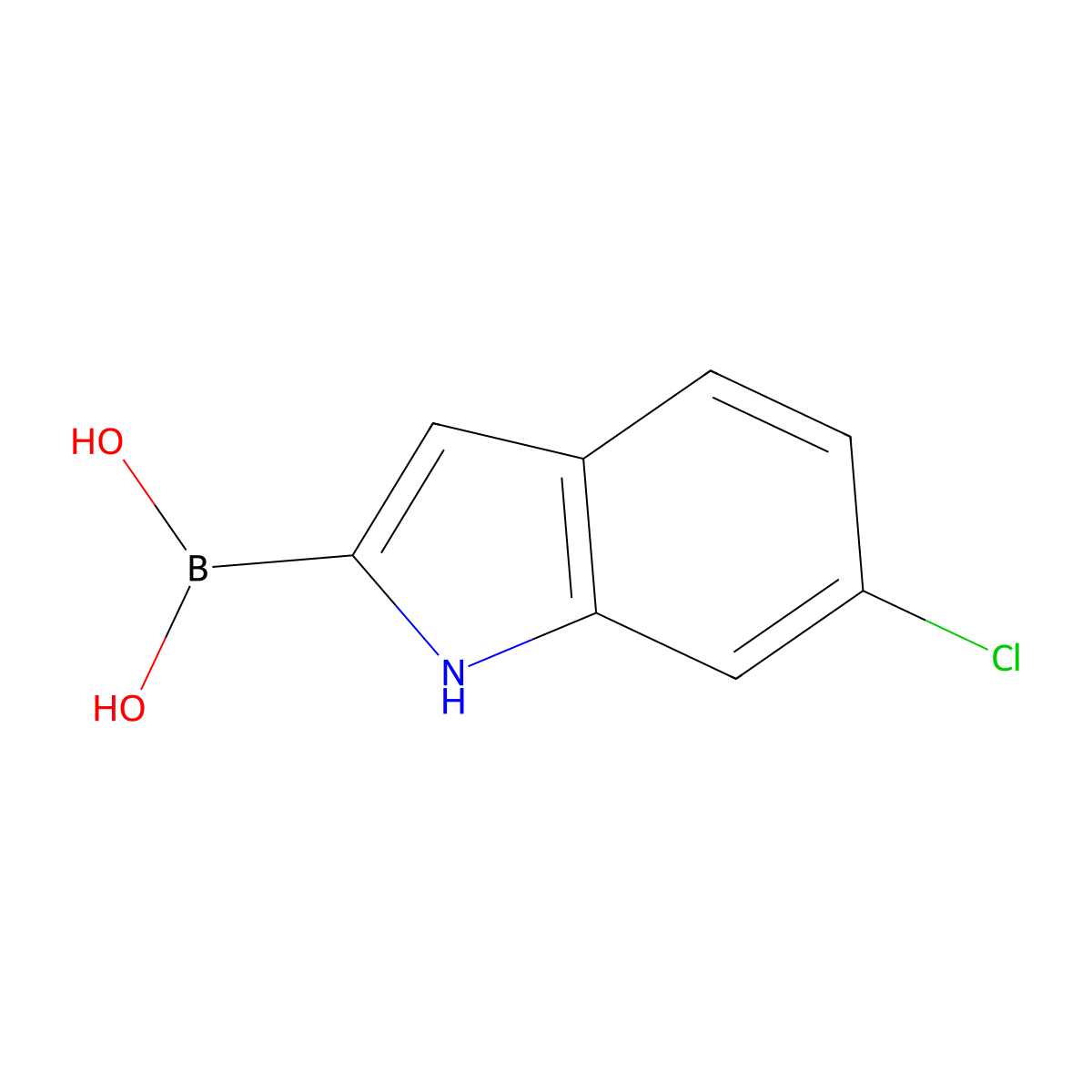 (6-chloro-1H-indol-2-yl)boronic acid molecular structure, CAS 1286777-11-4