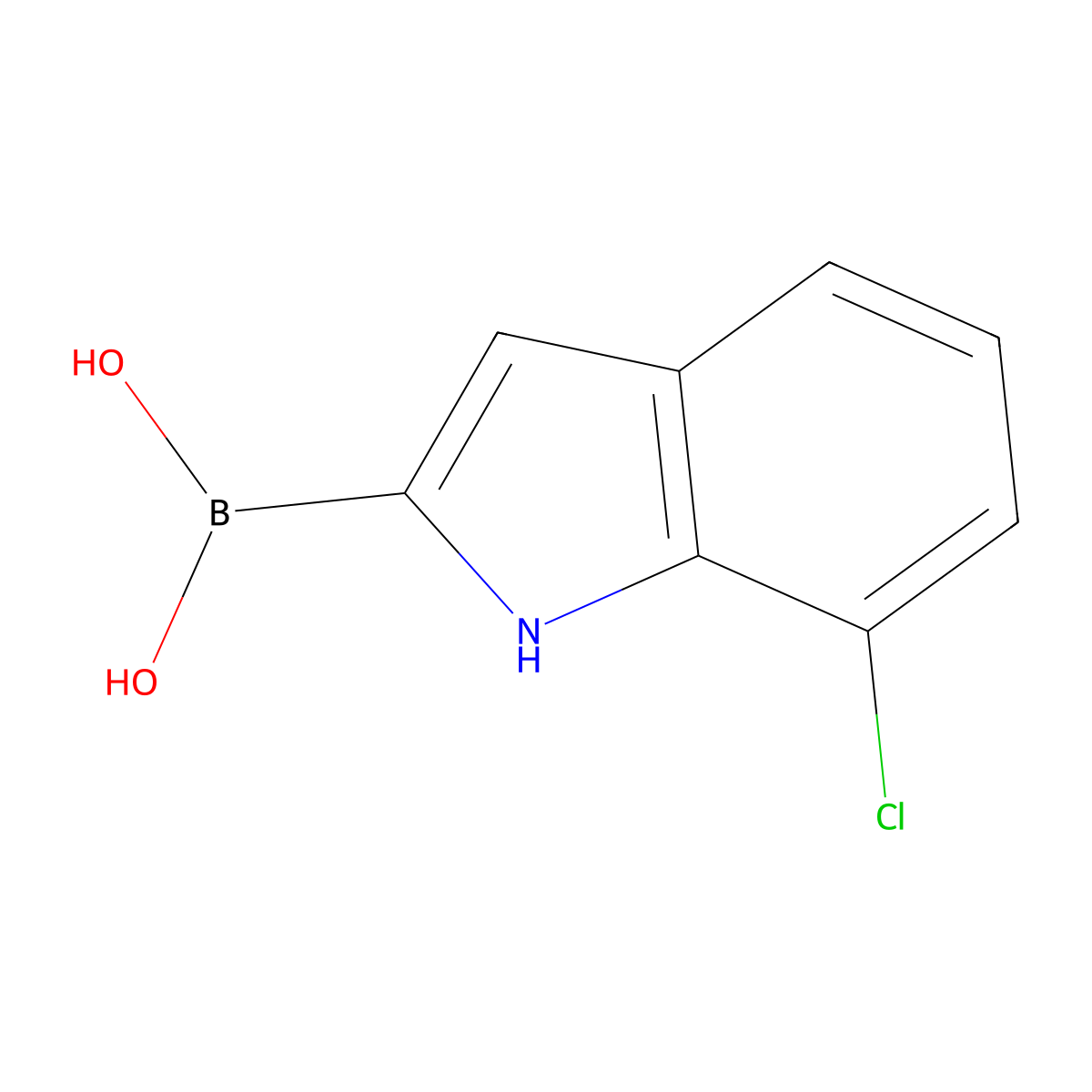 (7-chloro-1H-indol-2-yl)boronic acid molecular structure, CAS 1286777-12-5