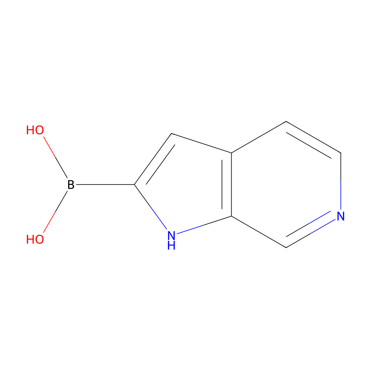 1H-pyrrolo[2,3-c]pyridin-2-ylboronic acid molecular structure, CAS 1286777-15-8