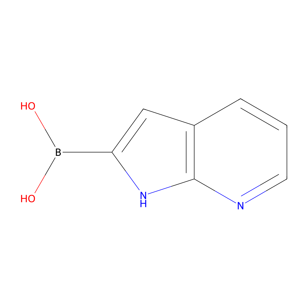 (1H-Pyrrolo[2,3-b]pyridin-2-yl)boronic acid molecular structure, CAS 1286777-16-9