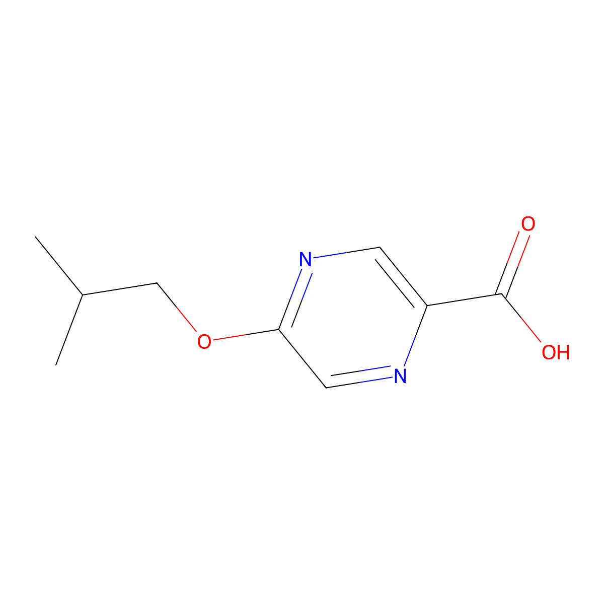 5-Isobutoxypyrazine-2-carboxylic acid molecular structure, CAS 1286777-20-5