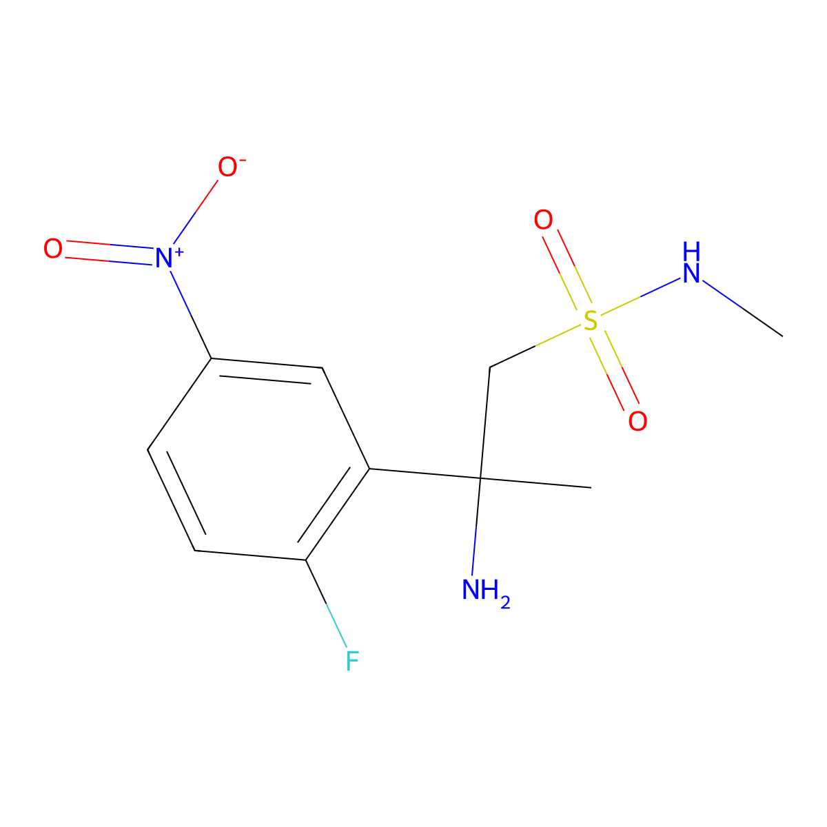 (R)-2-amino-2-(2-fluoro-5-nitrophenyl)-N-methylpropane-1-sulfonamide molecular structure, CAS 1286777-82-9