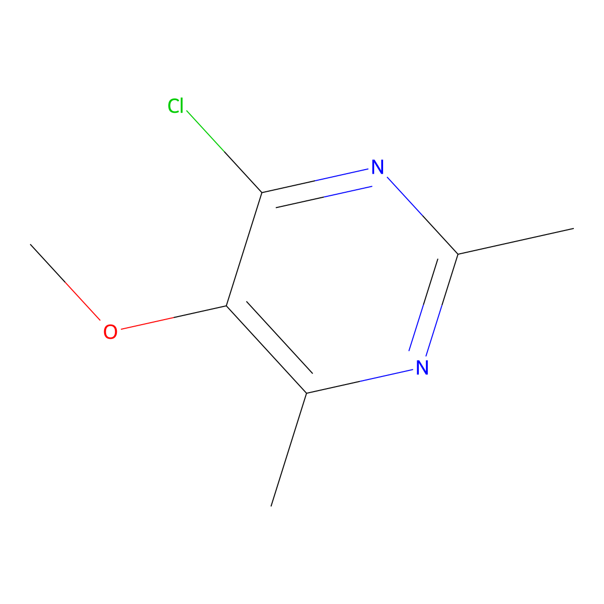 4-Chloro-5-methoxy-2,6-dimethylpyrimidine molecular structure, CAS 1286784-01-7
