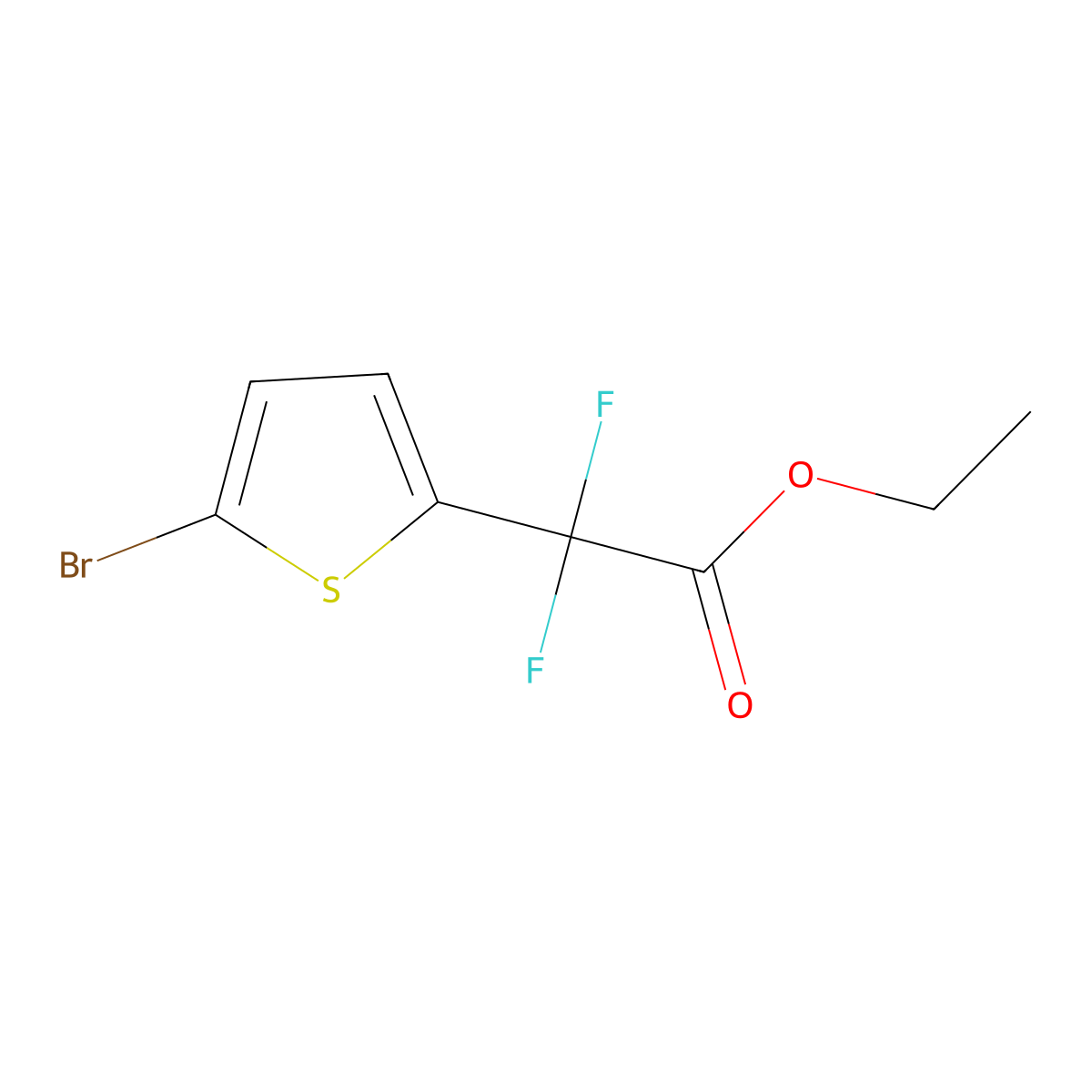 Ethyl 2-(5-bromothiophen-2-yl)-2,2-difluoroacetate molecular structure, CAS 1286792-85-5