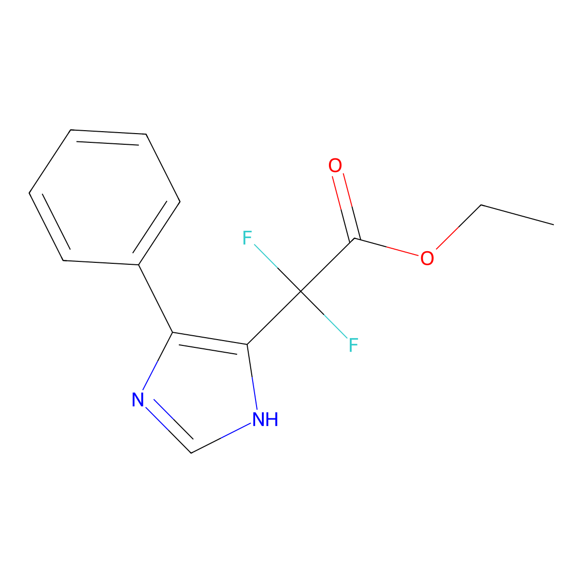 ethyl 2,2-difluoro-2-(4-phenyl-1H-imidazol-5-yl)acetate molecular structure, CAS 1286792-88-8