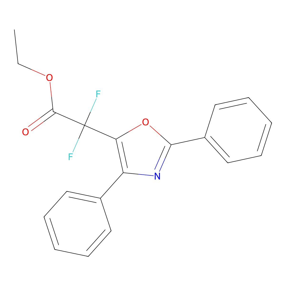 Ethyl 2-(2,4-diphenyl-1,3-oxazol-5-yl)-2,2-difluoroacetate molecular structure, CAS 1286792-89-9