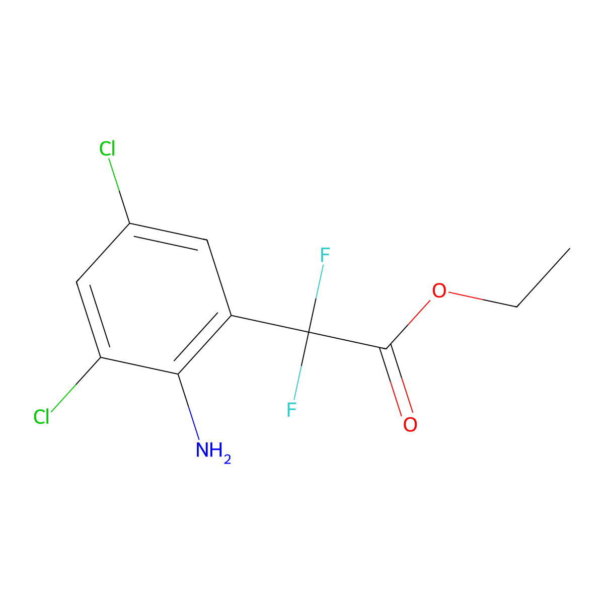 Ethyl 2-(2-amino-3,5-dichlorophenyl)-2,2-difluoroacetate molecular structure, CAS 1286792-95-7