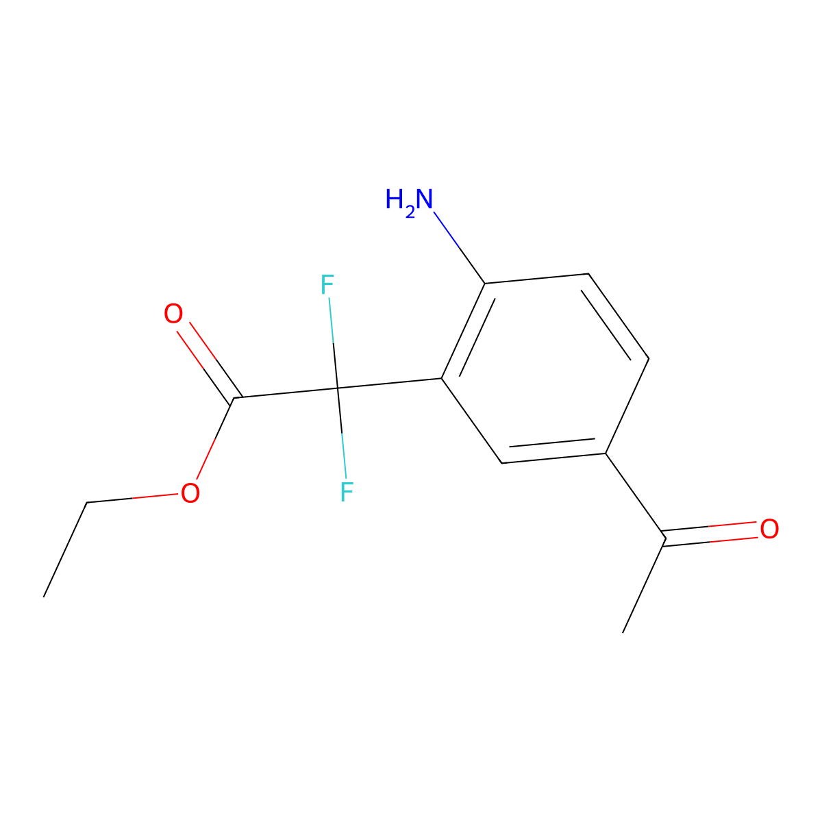 Ethyl 2-(5-acetyl-2-aminophenyl)-2,2-difluoroacetate molecular structure, CAS 1286792-98-0
