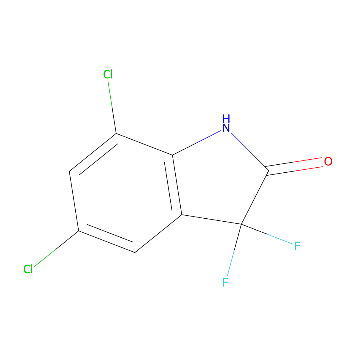 5,7-Dichloro-3,3-difluoroindolin-2-one molecular structure, CAS 1286793-00-7