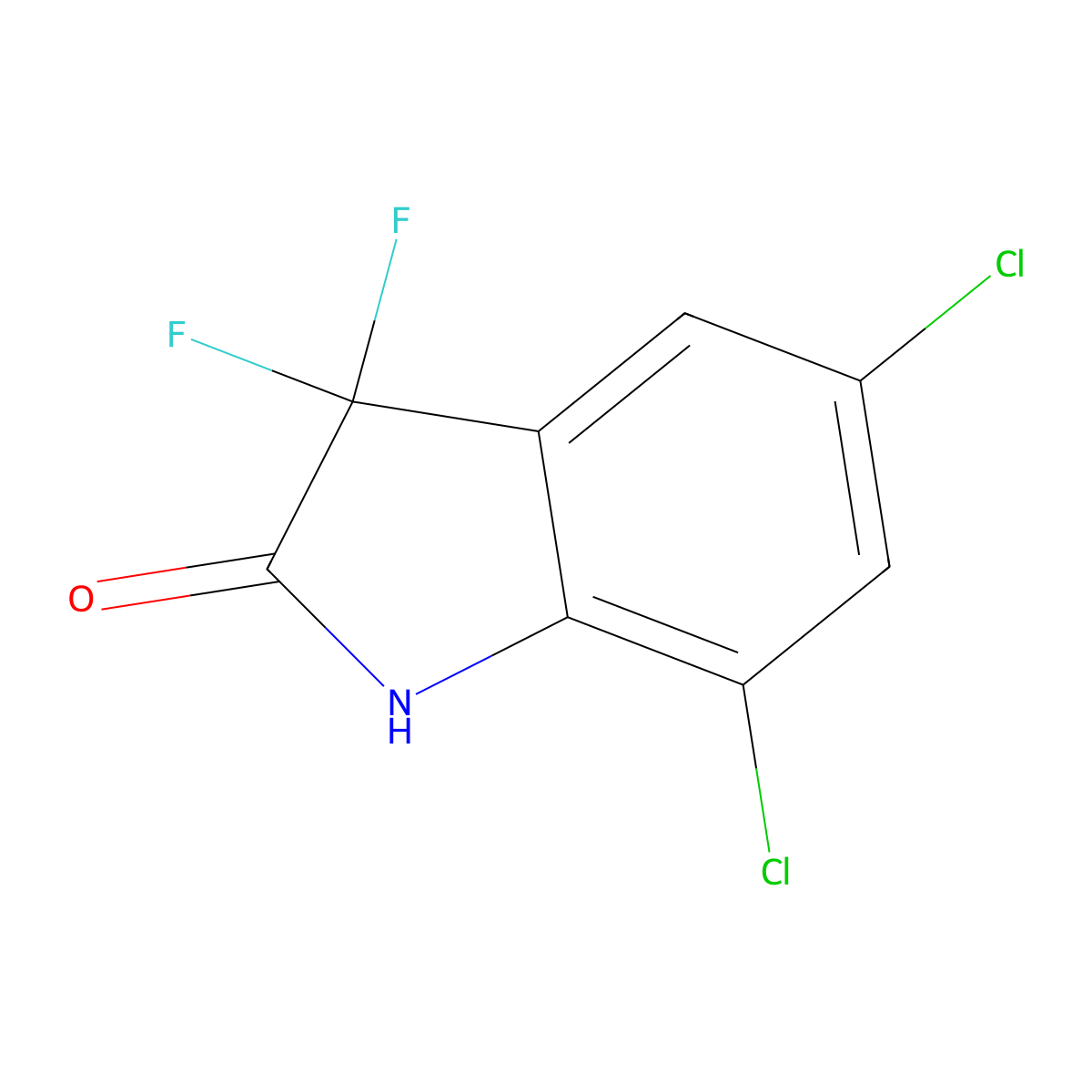 5,7-Dichloro-3,3-difluoroindolin-2-one molecular structure, CAS 1286793-00-7