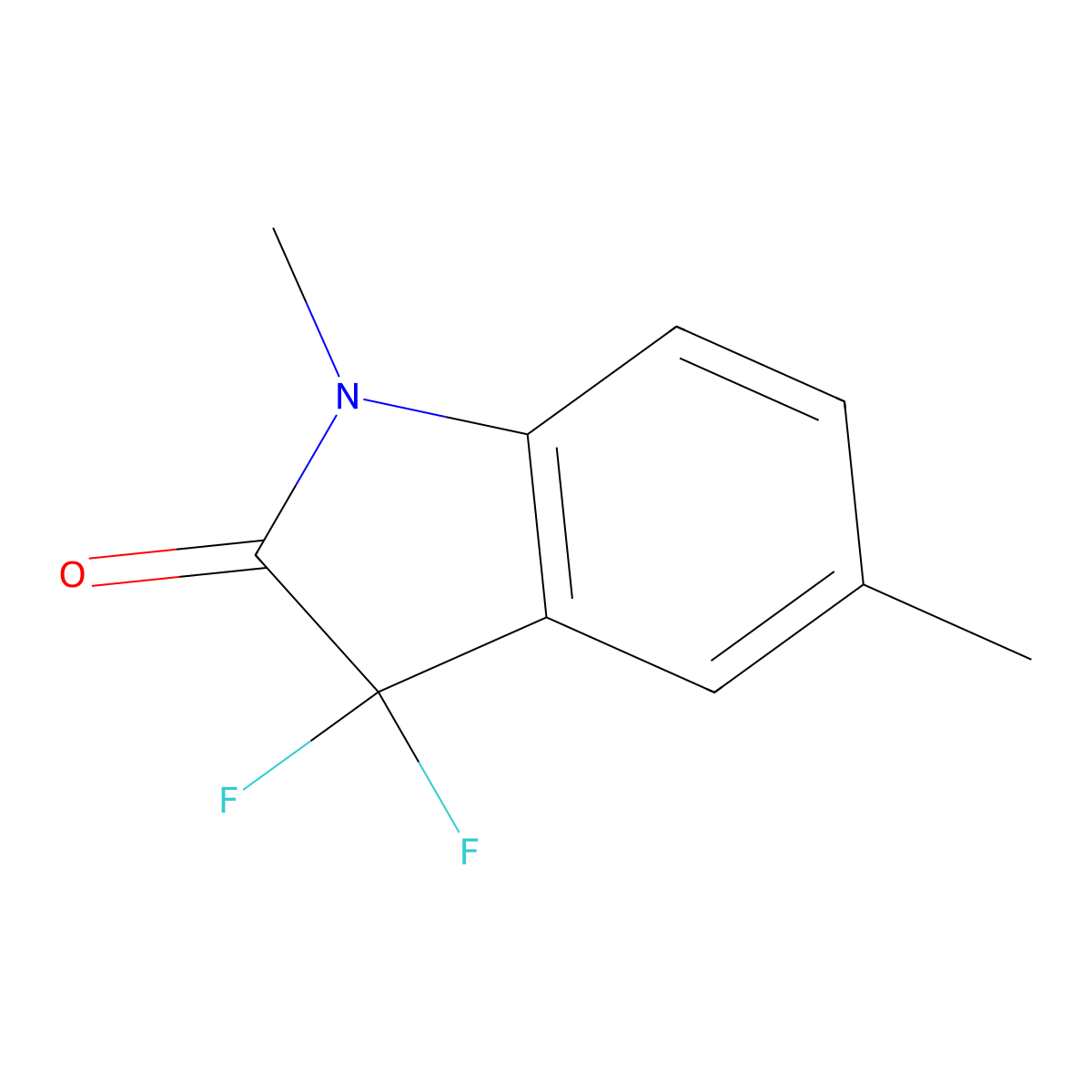 3,3-difluoro-1,5-dimethyl-2,3-dihydro-1H-indol-2-one molecular structure, CAS 1286793-05-2