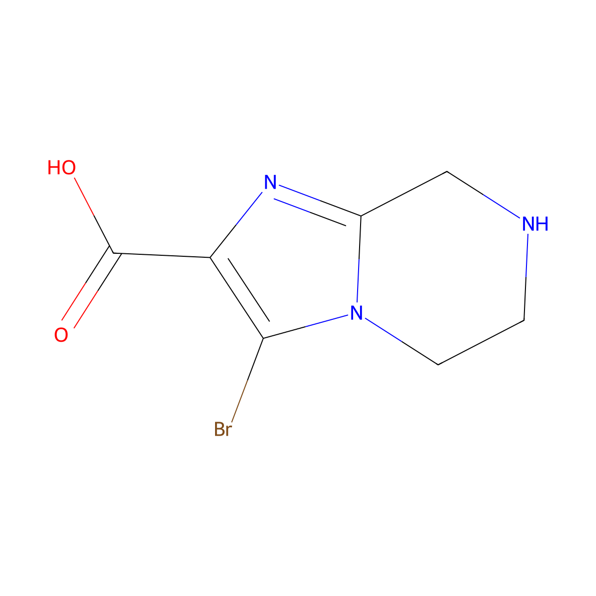 3-bromo-5H,6H,7H,8H-imidazo[1,2-a]pyrazine-2-carboxylic acid molecular structure, CAS 1286836-05-2