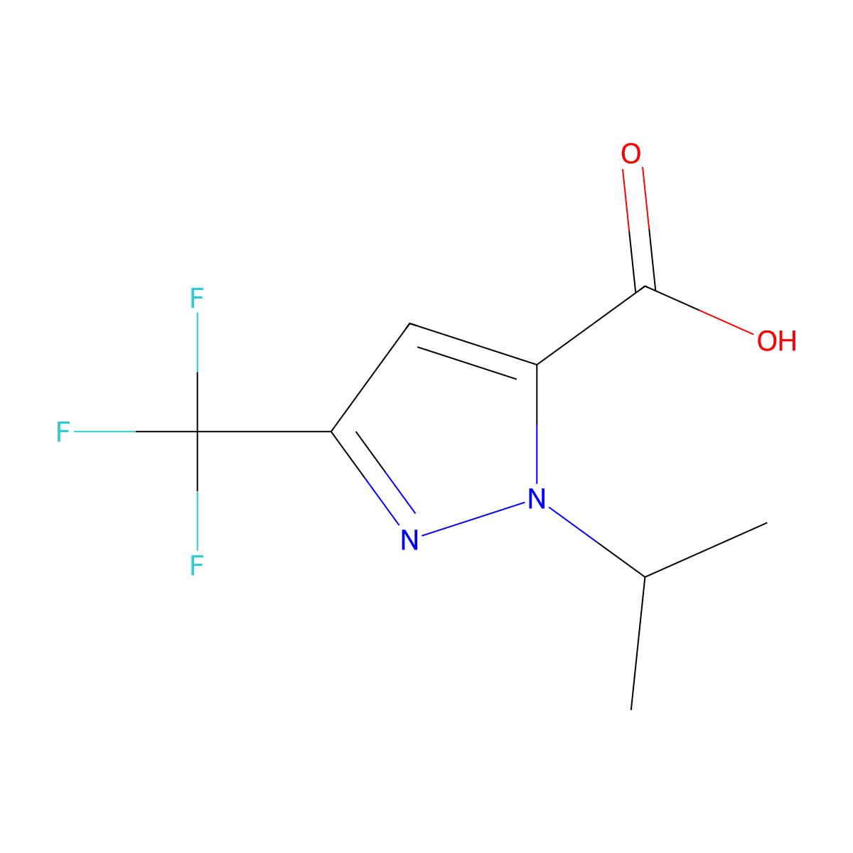 1-(Propan-2-yl)-3-(trifluoromethyl)-1H-pyrazole-5-carboxylic acid molecular structure, CAS 128694-72-4