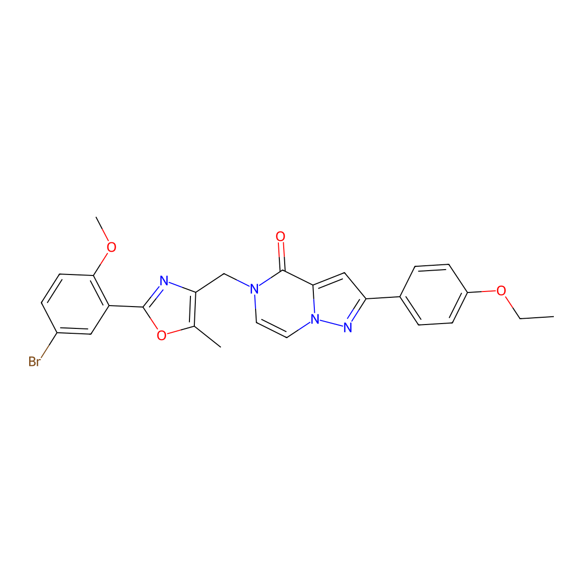 5-((2-(5-bromo-2-methoxyphenyl)-5-methyloxazol-4-yl)methyl)-2-(4-ethoxyphenyl)pyrazolo[1,5-a]pyrazin-4(5H)-one molecular structure, CAS 1286949-34-5