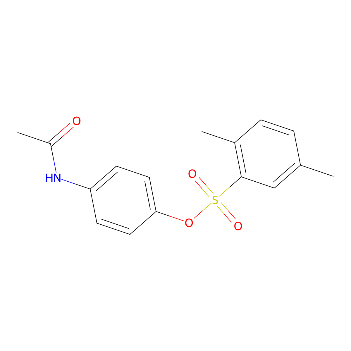 4-Acetamidophenyl 2,5-dimethylbenzene-1-sulfonate molecular structure, CAS 1286999-62-9
