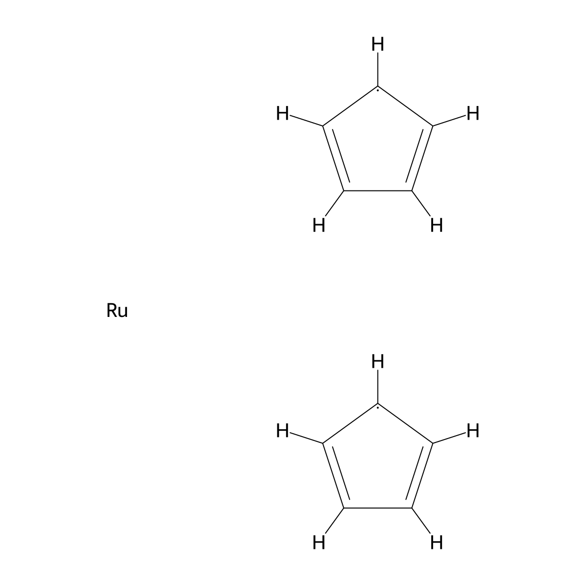 Bis(cyclopentadienyl)ruthenium(II) molecular structure, CAS 1287-13-4