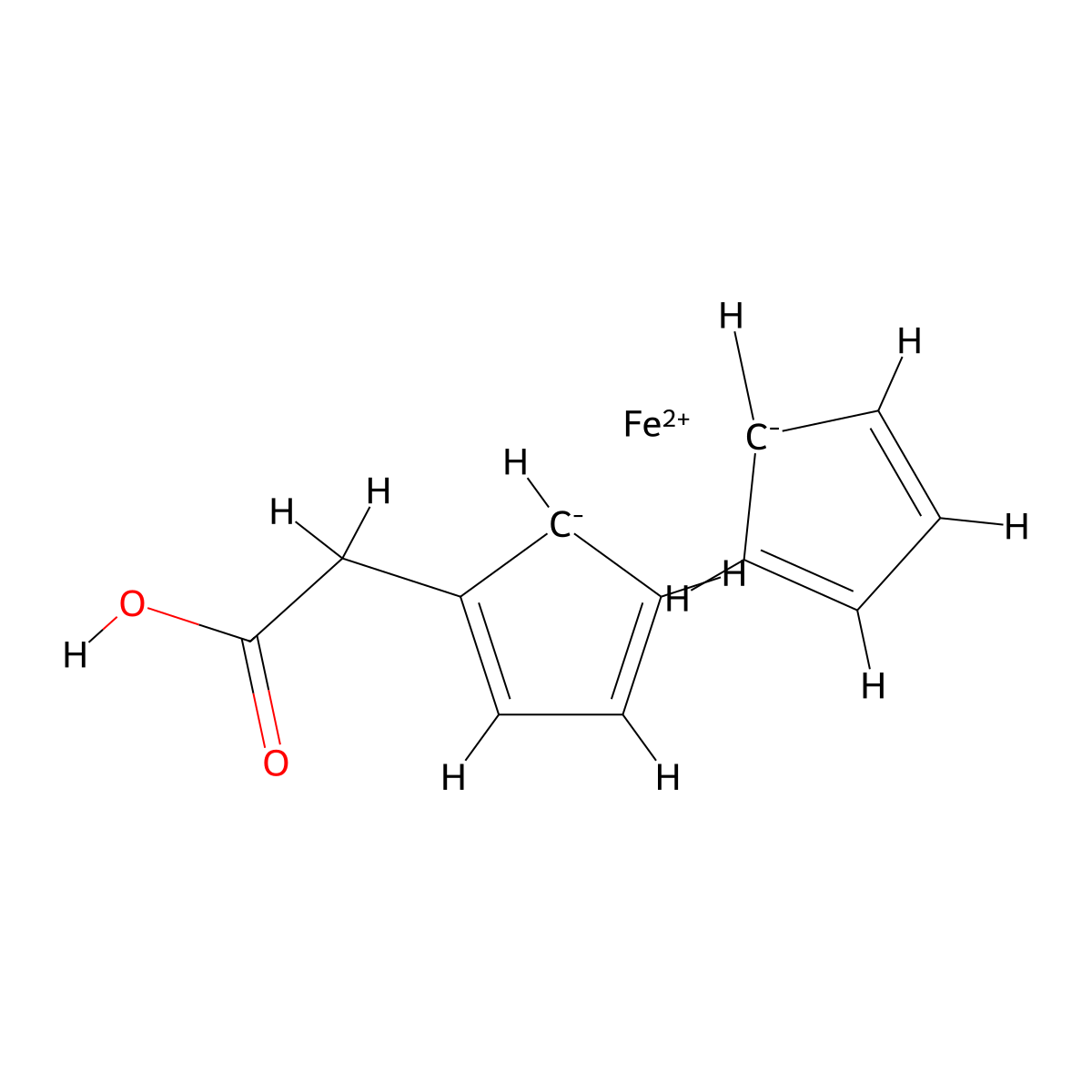 Ferroceneacetic Acid molecular structure, CAS 1287-16-7
