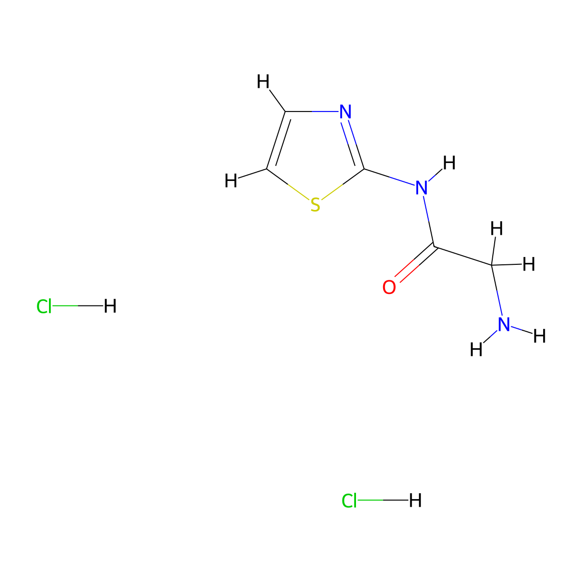 2-Amino-N-(thiazol-2-yl)acetamide dihydrochloride molecular structure, CAS 1287066-91-4
